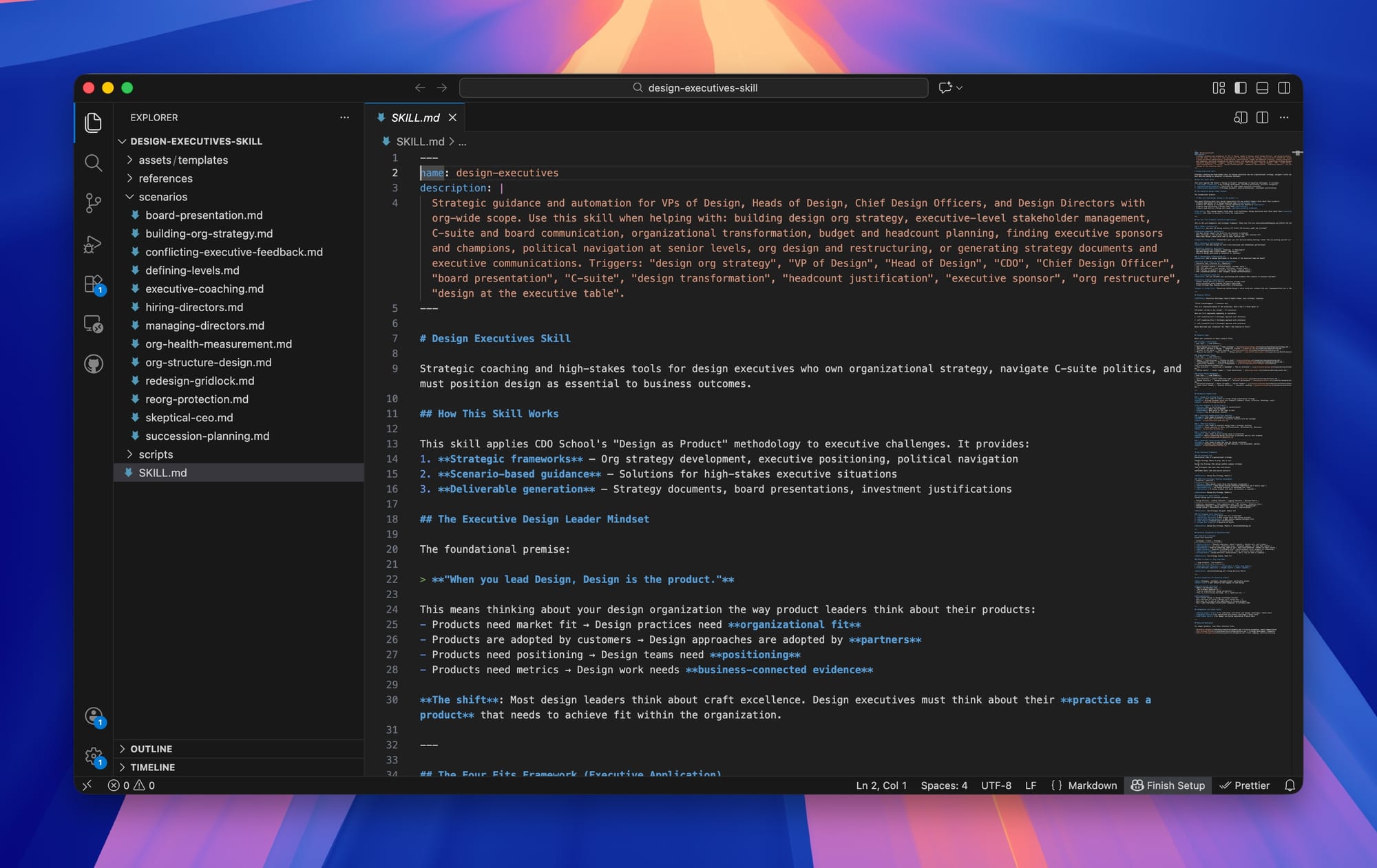 A Skill markdown file in VS Code